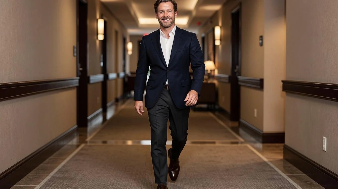 Navy blazer, men
