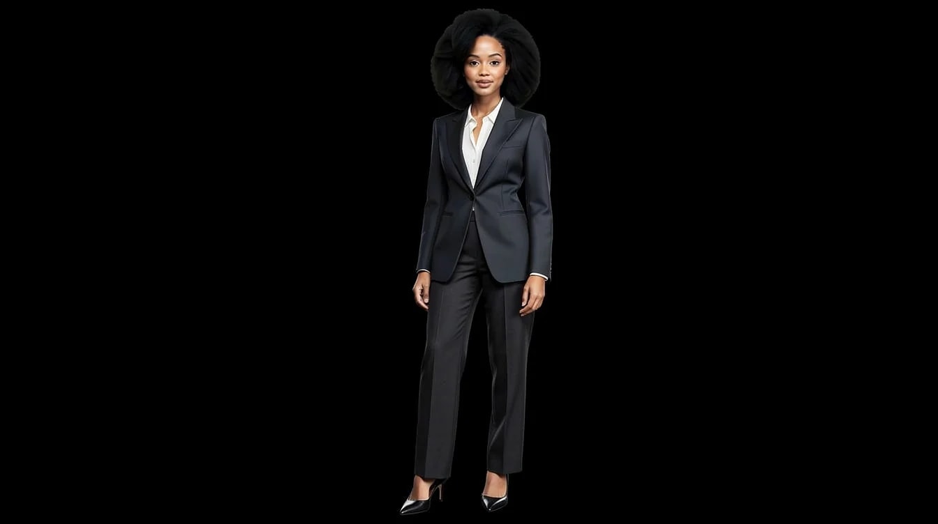 Navy suit, women