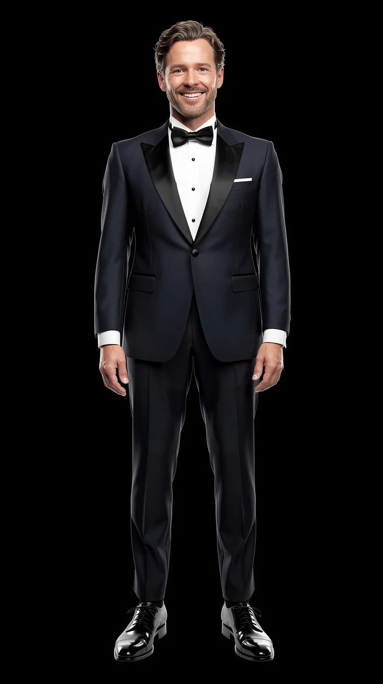 An example made from the PublicSelf demo avatar: Him, black tie